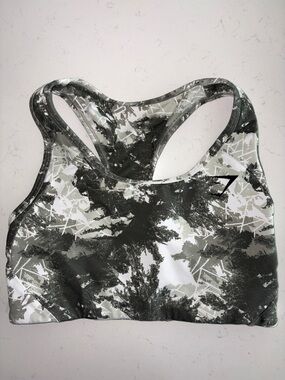 Gymshark Green Camo Racerback Sports Bra